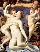 Agnolo Bronzino An Allegory of Venus and Cupid oil painting on canvas
